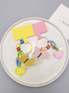 ZHENGEGE | Creative 3D Dog Shaped Keychain Lanyard Detachable