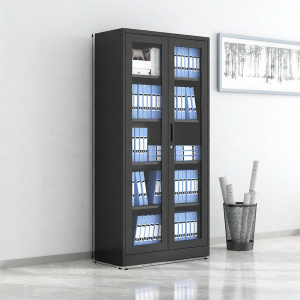 Office Lockable Multi-Door Storage Cabinet Black