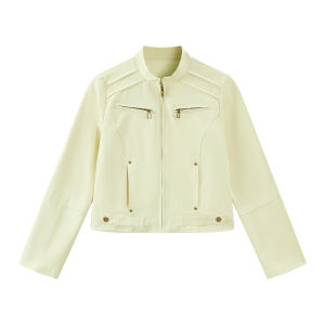 CHANT2nd | American Short Retro Brown Stand Collar Jacket Autumn