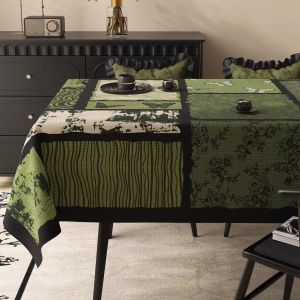 HOUGOUXIANG | Waterproof Oil-Resistant No-Wash Tablecloth Retro Luxury Green