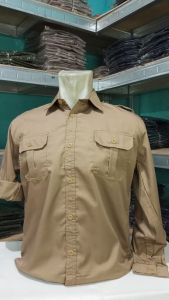 KEMEJA PDL/PDH LENGAN PANJANG KHAKI Seragam Kerja Atasan Formal