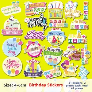 Thank You for Joining My Birthday Cartoon Pattern Stickers Non-Drying Glue Gift Bag Stickers Childrens Nursery Birthday Return Gifts
