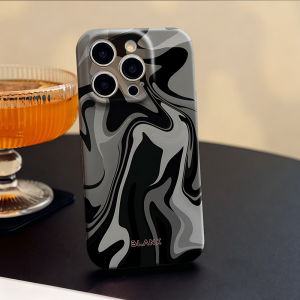 Black White Swirl Pattern For iPhone 17 16 15 14 13 12 Pro Max Slim Shockproof Cover for iPhone Air Case Blank