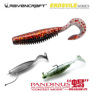เหยื่อตกปลา Ravencraft นุ่ม Bait Worm Tail Devil Crab สำหรับตกปลา สีดำ ชนิด รวมถึงปลาพิทบาส ปลาเพิร์ช ปลาดุก อุปกรณ์ตกปลาสำหรับกีฬาทางน้ำ