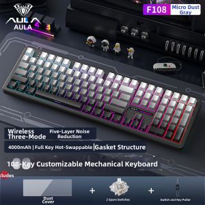 AULA | Custom Wireless Bluetooth 3-Mode Mechanical Keyboard 108-Key