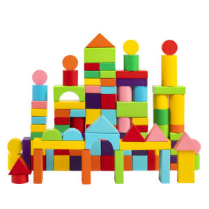 40-100PCS Colored Large Particle Building Blocks Childrens Wooden Toys Early Education and Cognitive Enlightenment
