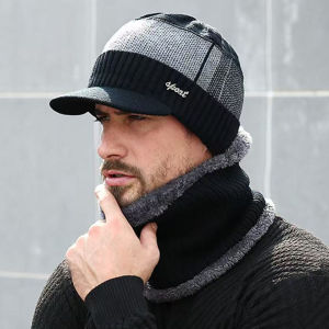 Hot Sale Men Winter Warm Suit Classic Plush Fur Lined Winter Hat Male Outdoor Keep Warm Hat Cap