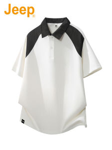 Jeep | Summer Casual Loose American Style Contrast Polo Shirt Men
