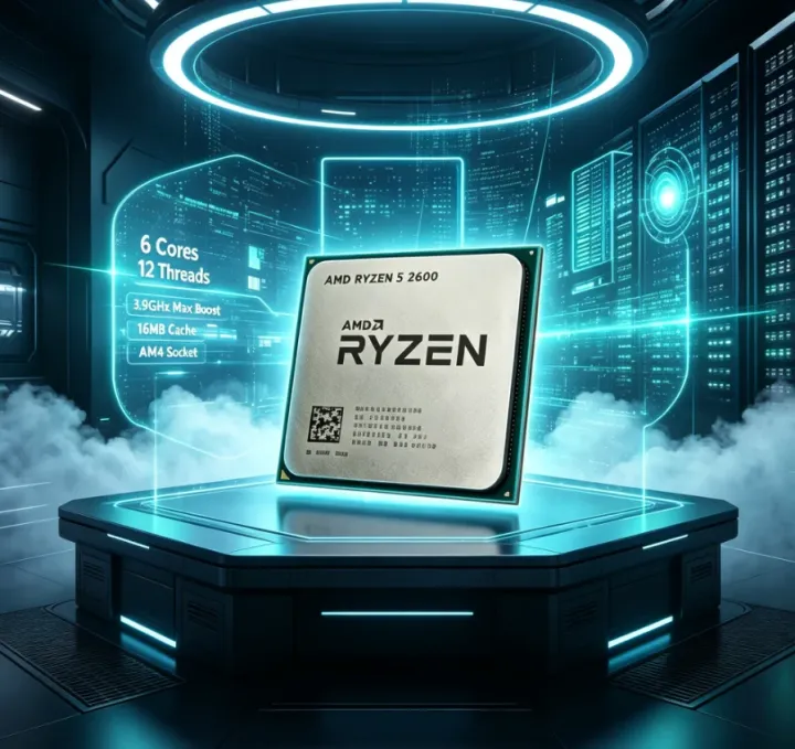 AMD | Stable Multi-thread AMD R5 2600 6 Cores 12 Threads 3.9GHz Boost Low Heat Daily Streaming Video Editing Desktop Processor No Fan