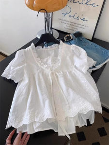 TIANANQI | Sweet Fashion Versatile Design White Lace Edge Casual Shirt