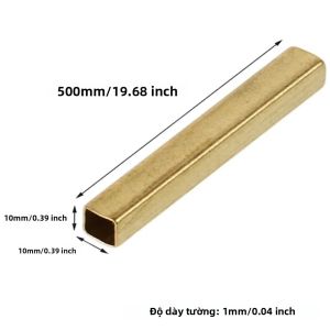1PC Đồng Thau Vuông Ống Rỗng Ống Thủ Công DIY Làm Mô Hình Trang Sức Làm Đồ Dùng 250mm/500mm Chiều Dài 6-20mm Đường Kính Tùy Chọn
