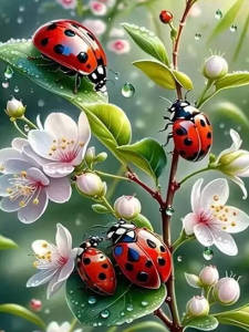 HUACAN 5d Diamond Painting Ladybug Mosaic Pictures Rhinestones Diamond Embroidery Animal Full Square Round Drill Home Decor