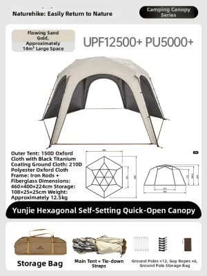 NatureHike | Instant Open Black Sunscreen Canopy Tent For Camping