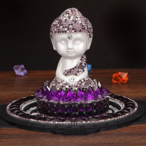 High-End Car Dashboard Decorations Crystal Lotus Buddha Perfume Personalized Automobile Interior Accessories Safe Journey