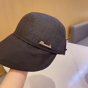 Topi matahari wanita import ala Korea topi jerami pantai topi matahari pinggiran besar yang keren