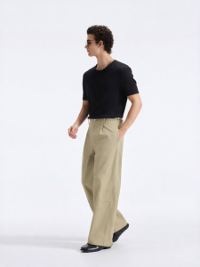 BODYDREAM | Washed Twill Casual Workwear Slim Straight Leg Trousers Cotton