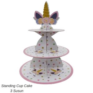 Stand Cup Cake Polos Standing tempat kue Tier kue 3 susun