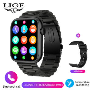 LIGE | LIGE 2026Women Smart Watch 1.85 Full Touch Bluetooth Call Smart Wristwatch Body Temperature Watch Sports Bracelet Men Smartwatch