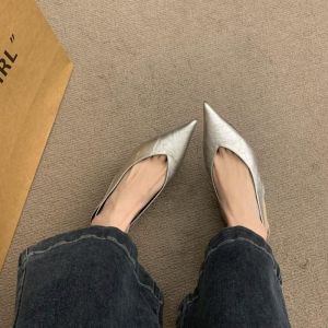 Giày Cao Gót Quai Ngang Họa Tiết Da Báo Dành Cho Nữ Giày Cao Gót Mũi Nhọn Sang Trọng Giày Sandal Đế Bệt Nhẹ Giày Đi Bộ Thoải Mái