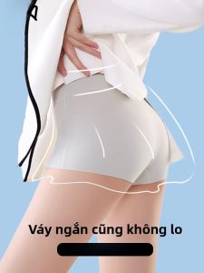 MiiOW | Quần lót ren mỏng Ice Silk không đường may Quần lót an toàn siêu ngắn cho nữ mùa hè 2025 Quần lót lưng cao cạp cao