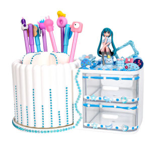 Creative DIY Rotating Pen Holder Material Kit Handmade Multi-Functional Drawer Storage Box Gift for Girls Primary School Students
