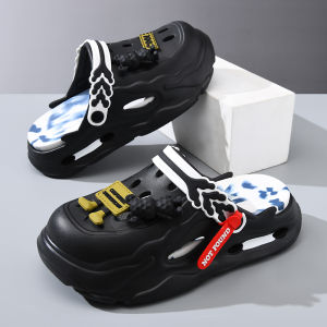 Mens Summer Outdoor Beach Anti-slip Soft Bottom Sandals Casual Thick Bottom Slippers Youth Trendy Wear Resistant EVA Material