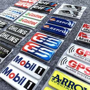 3D Reflective Sticker Sponsor Motorcycle Electric Vehicle Laptop Trolley Travel Luggage Box Decorative Decal ABS OHLINS ELF GS GOPRO RR GIVI
