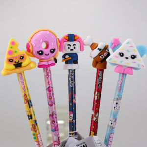 Smiggle SM093 Smiggle เครื่องเขียน ออสเตรเลียดินสอหัว สำหรับกลิ่นหอม HB สำหรับนักเรียนปาก กามาร์กเกอร์ ชมพูพืชสีชมพู