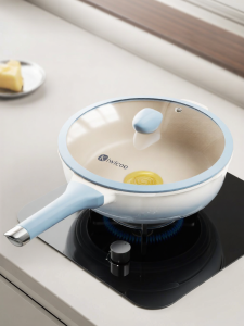 KIWICOO | Chảo Ceramic Titanium Không Chứa Flo chống dính cho Bít-tết và Sáng Dễ vệ sinh Phù hợp với Bếp Gas và Bếp Từ