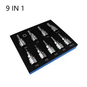 3/8inch Drive Drill Metric Tools Kit Durable Impact Socket Set Hex Bit Socket Set Sturdy Allen Key Sockets Professional