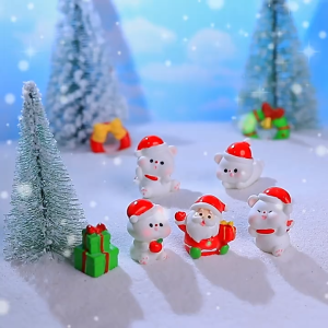 ตุ๊กตาจิ๋ว ตุ๊กตุ่นจิ๋ว ชุดวันคริสต์มาส ซานต้าคลอสจิ๋ว สำหรับตกแต่งสวนถาด แต่งสวนจิ๋ว แต่งบ้าน ของขวัญ