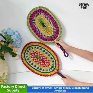 Vietnamese Style Handwoven Fan with African Elements for Daily Use and Wall Decor