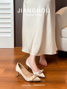 เรียบหรู รองเท้าส้นสูงรองเท้าเจ้าสาวสบาย หนัง งานหมั้นงานแต่งงาน ผู้หญิง รองเท้า ฤดูใบไม้ร่วง เทรนด์แฟชั่นปี 2024