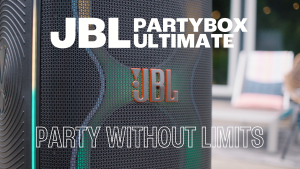 JBL PartyBox Ultimate - Powerful Dolby Atmos party speakerJBL Pro sound a vibrant lightshow and  splash-proof sturdy wheels.