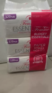 Femme Essentials Interfolded Paper Towel 120P Pack Of 3