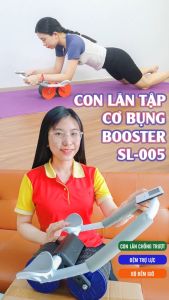 Con lăn tập bụng con lăn tập cơ bụng bánh xe lăn tập bụng tại nhà Booster SL-005 - Có trợ lực hỗ trợ tập Plank dễ dàng | OKbuy