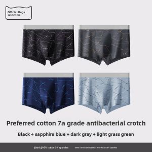 miiow | Mens Cotton Underwear Boxer Shorts Breathable Antibacterial Flat Angle Briefs Comfortable Innerwear Youth Suitable MiiOW