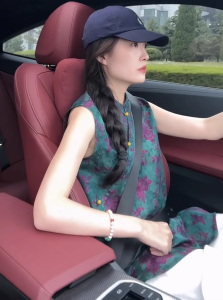 DANTING | New Chinese Style Blue Purple Printed Cheongsam Blouse
