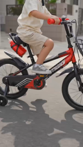Kids Bike with Front Basket and Training Wheels for Outdoor Adventures Cycling Riding Durable Bicycle