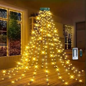 400LED Christmas Tree Lights with Circular Base USB Powered Remote Control 8 Modes Fairy String Lights for Indoor Outdoor Xmas