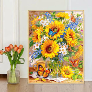 KAYOU | Acrylic Paint By Numbers Colorful Sunflowers Painting By Numbers on Canvas Coloring By Number for Adults Paint Digital Art