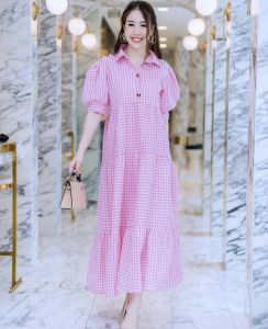 READY STOK Maxi Dress Kotak/Long dress Korean kekinian/Gamis BUSUI/GAMIS MUSLIM MODERN/Gamis BUMIL