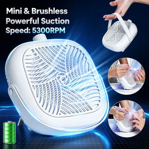 foreverlily | 5300RPM Turbine Brushless Nail Dust Vacuum Flat Upright Dual Use Foldable Nail Dust Extractor with Removable Filter Vacuum Fan