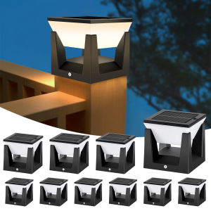 Outdoor Solar Post Cap Lights Deck Fence Post Lights Column Pillar Lights Waterproof LED Post Light for Landscape Garden Patio