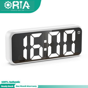 ORIA jam Digital minimalis moden LED jam penggera 12/24H jam meja USB dengan fungsi tunda 2 kecerahan laras 3 mod penggera untuk pejabat bilik tidur rumah