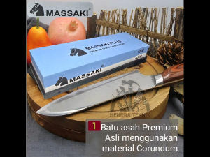 BATU GOSOK 7" ORIGINAL MASSAKI CORUNDUM BATU ASAH PISAU ASLI ALUMINIUM OXIDE UNGKAL SHARPNING STONE 177mm + BUBBLE WRAP