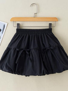 Girls Black Puffy Flower Bud Skirt Spring Summer Childrens Clothing Half-length Princess Style Skirt for Little Girls Kids