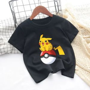 Bandai | New Cartoon Printed Pikachu Game T-shirt for Kids - Short Sleeve Boys and Girls Casual Shirt for 2025 Sports Shirt