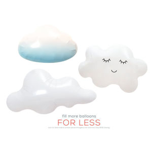 Smiling Cloud Cartoon Aluminum Foil Balloons Birthday Party Decoration Toy Window Display White Cloud Shape 18-Inch Festive Gifts