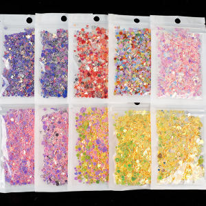 Star Glitter Accessories Iridescent Multicolor Flash Deco Supplies
